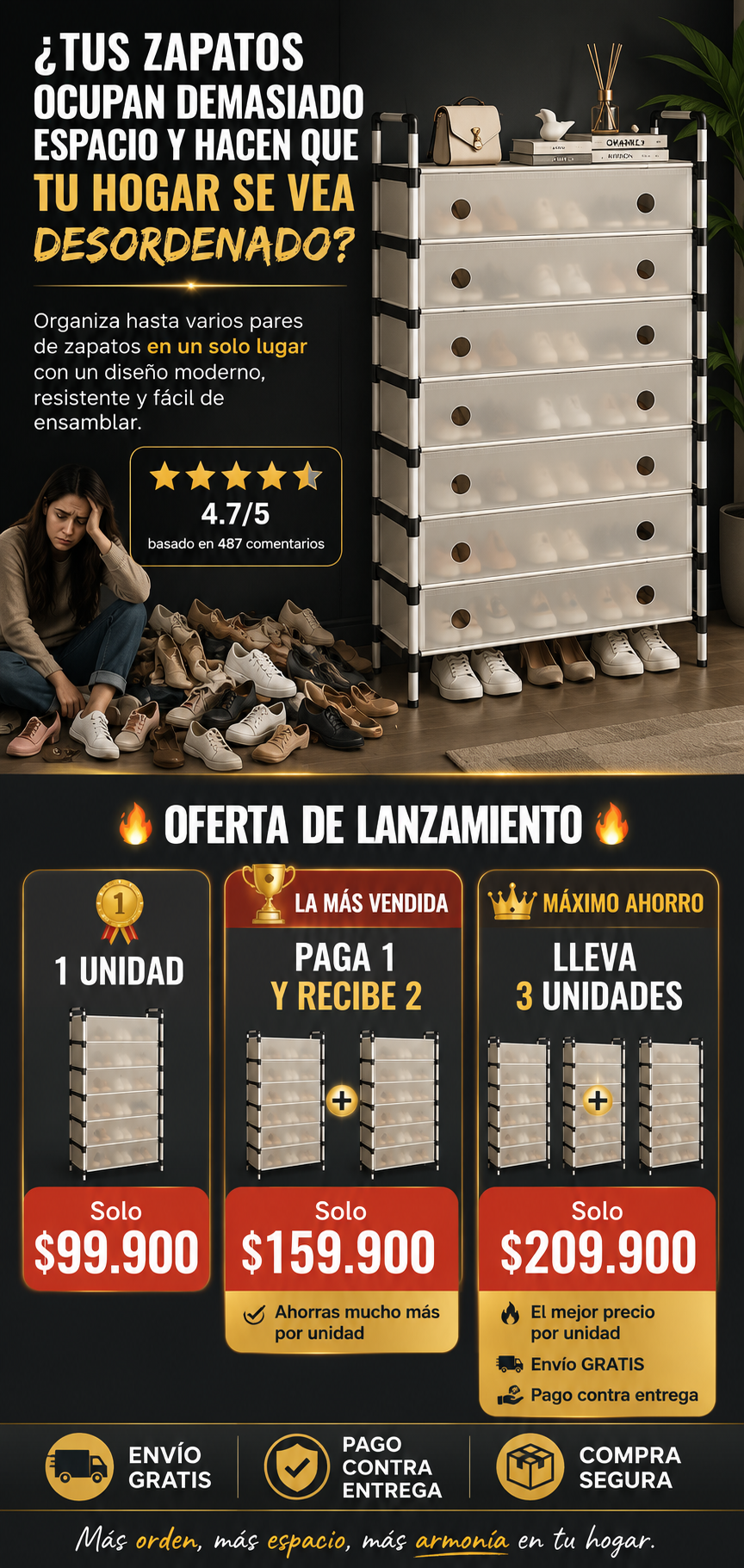 KickNova 6™ | Zapatero Organizador de 6 Niveles